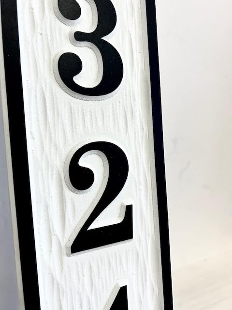 Vertical House Numbers Relief Style
