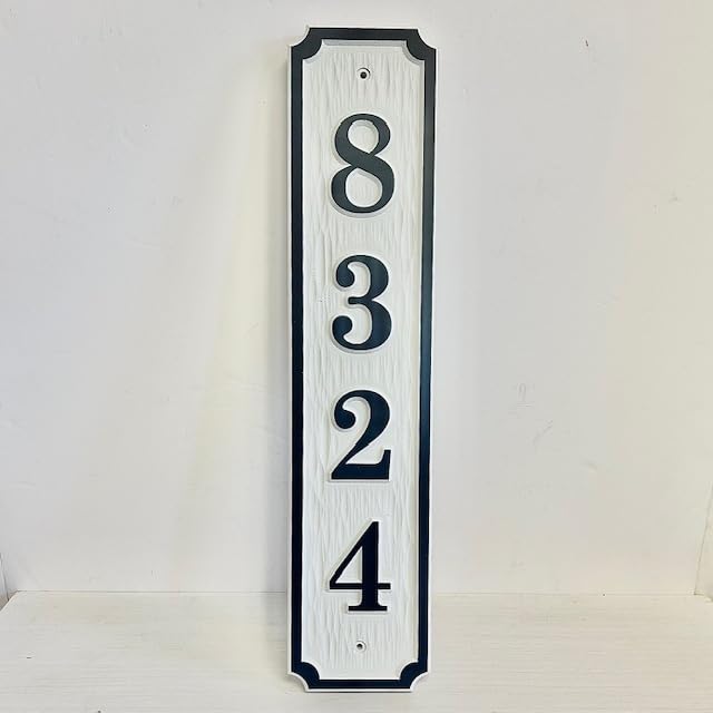 Vertical House Numbers Relief Style