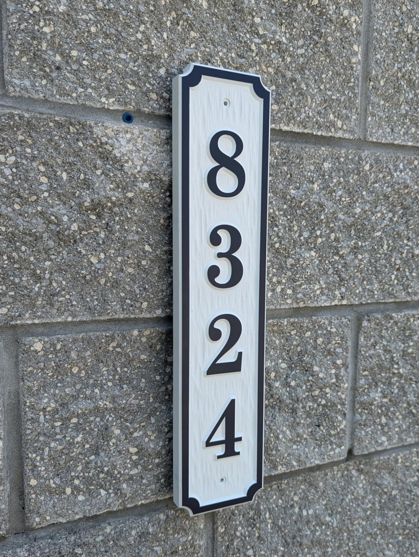 Vertical House Numbers Relief Style