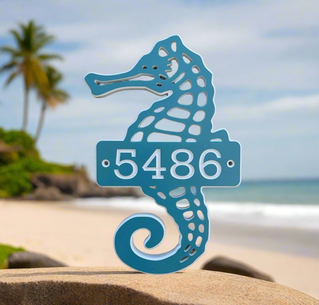 Large Seahorse House Numbers