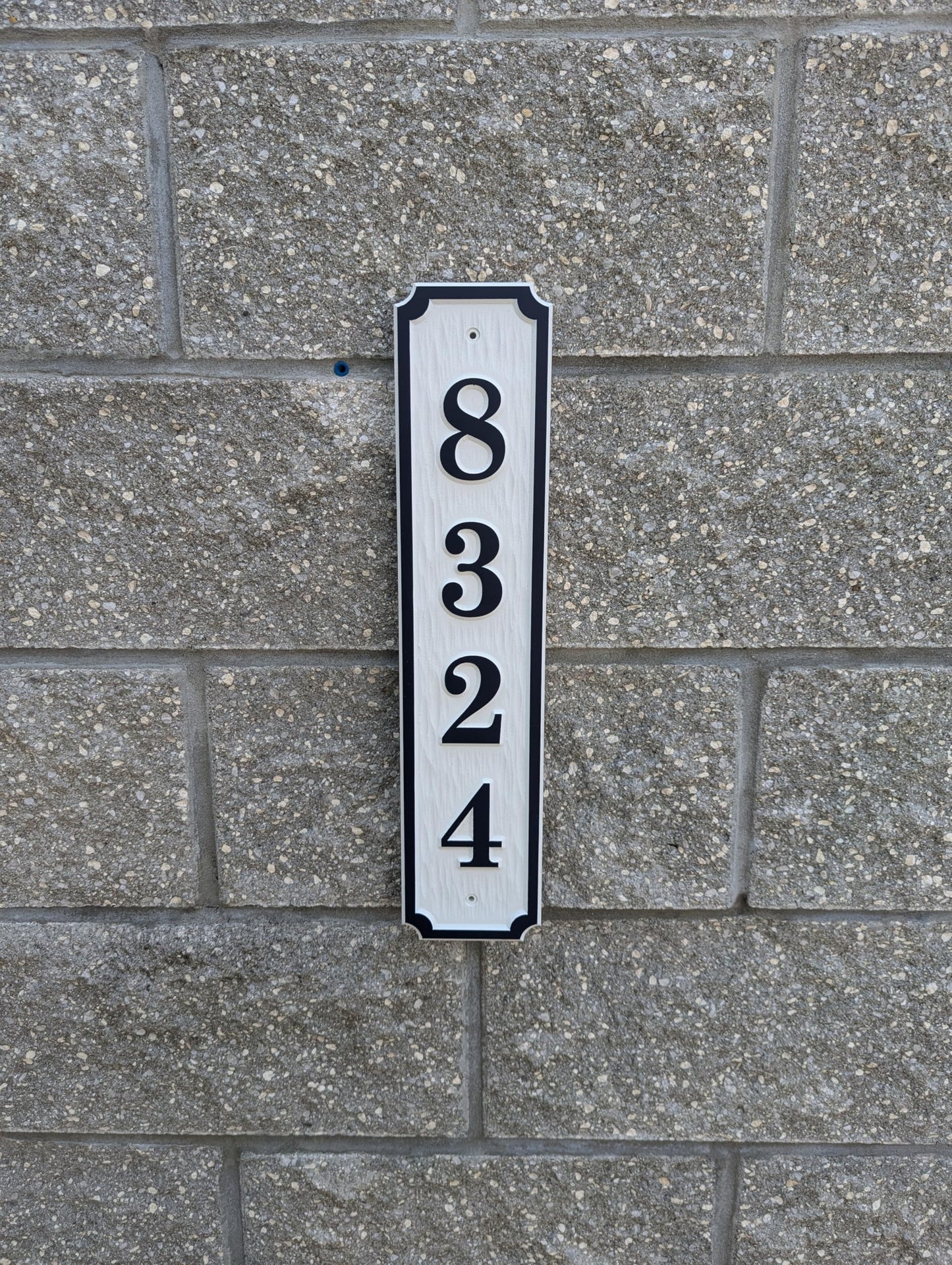 Vertical House Numbers Relief Style