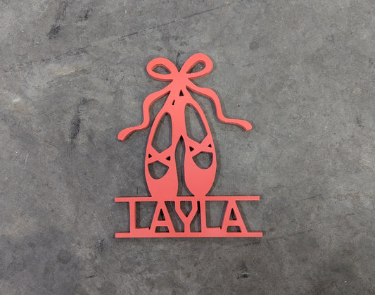 Custom Kids name Sign - Ballet slippers