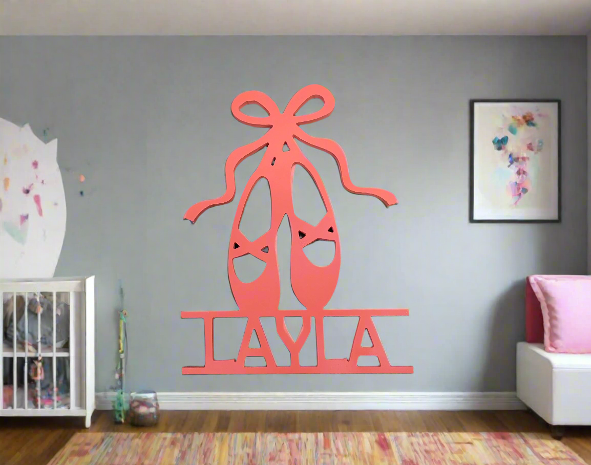 Custom Kids name Sign - Ballet slippers