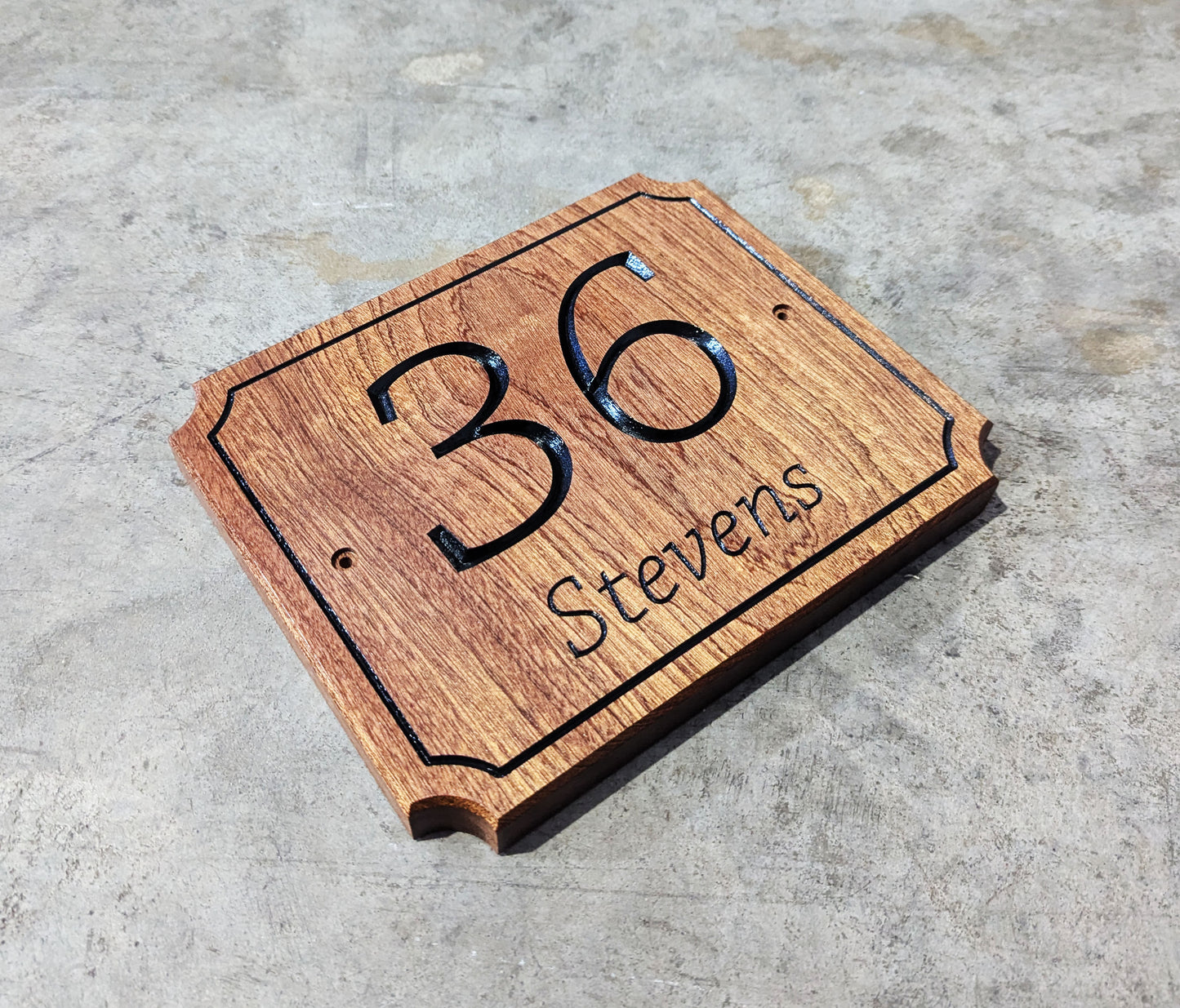 Exotic Hardwood House Number plaque