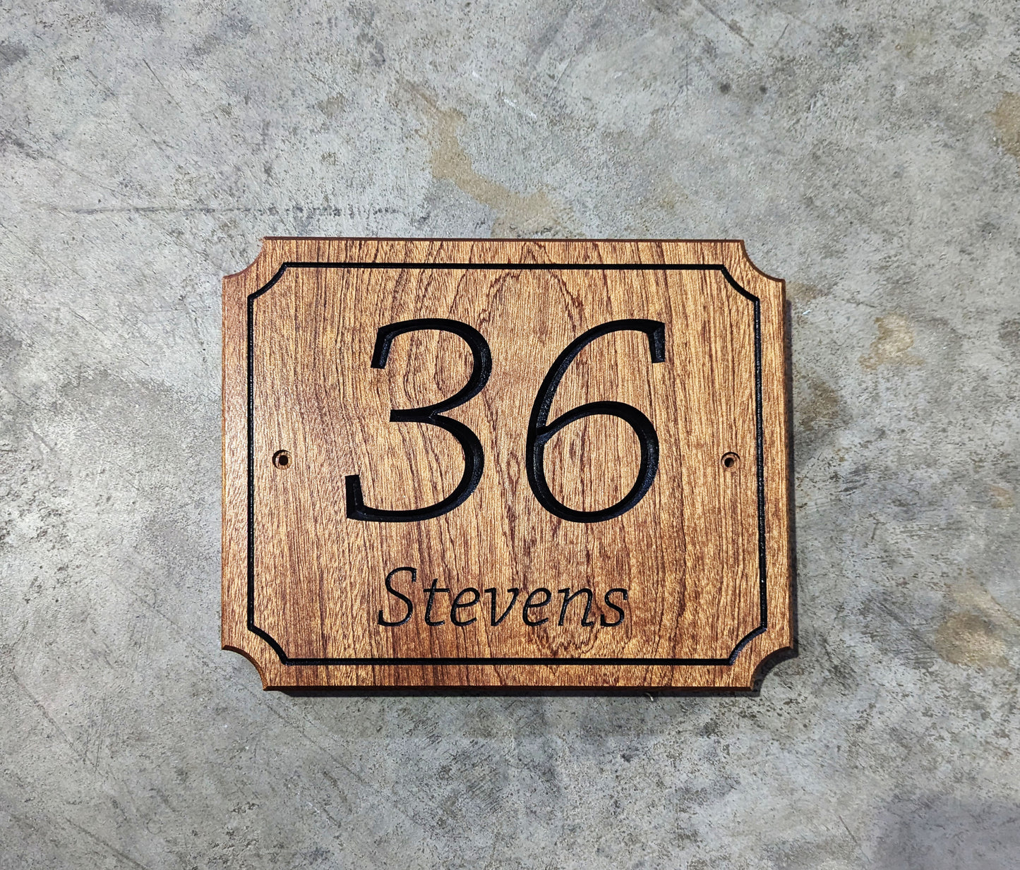 Exotic Hardwood House Number plaque