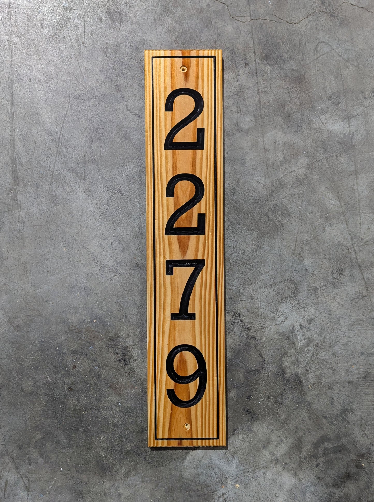 Vertical House Numbers White Pine