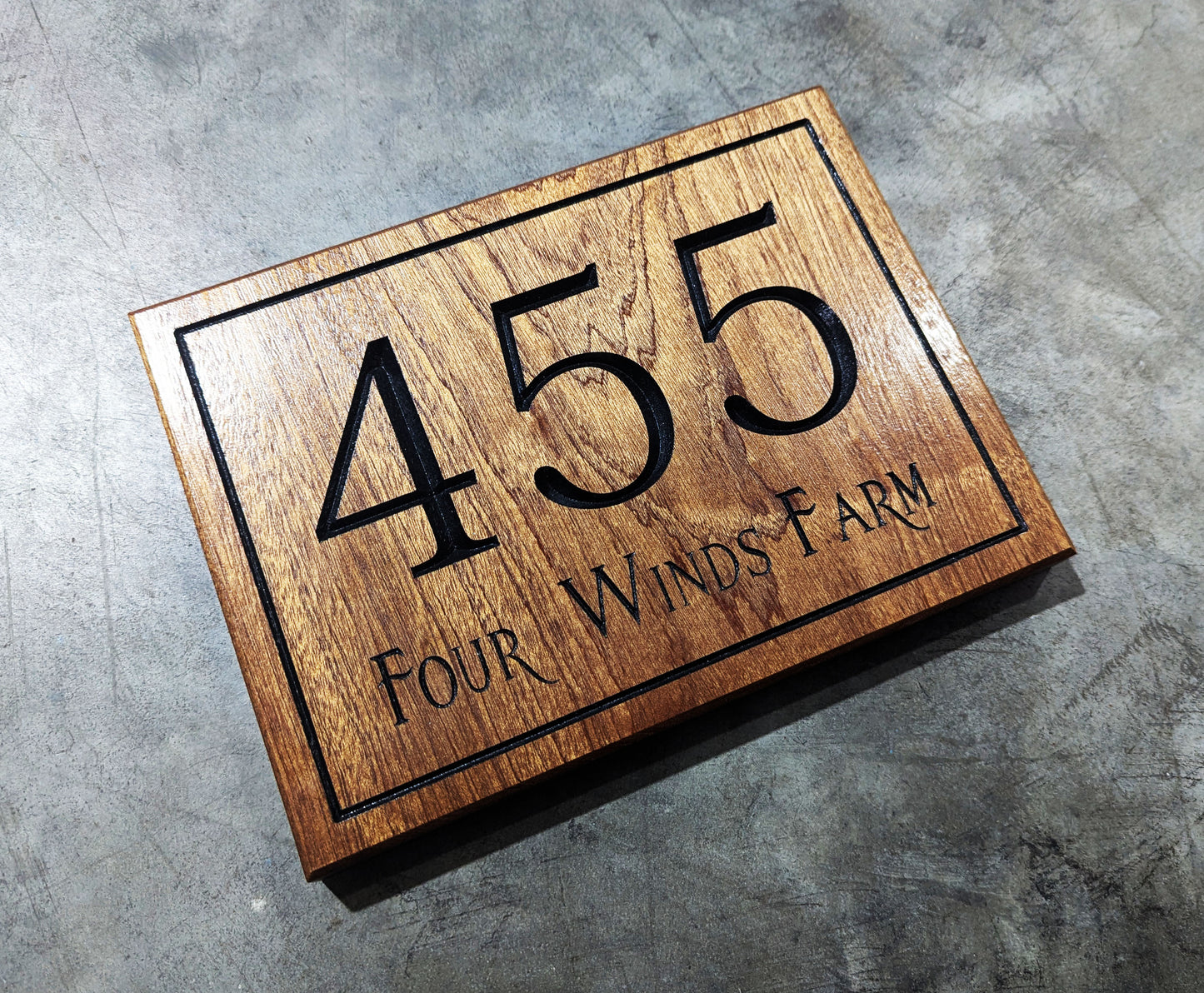 Exotic Hardwood House Number plaque