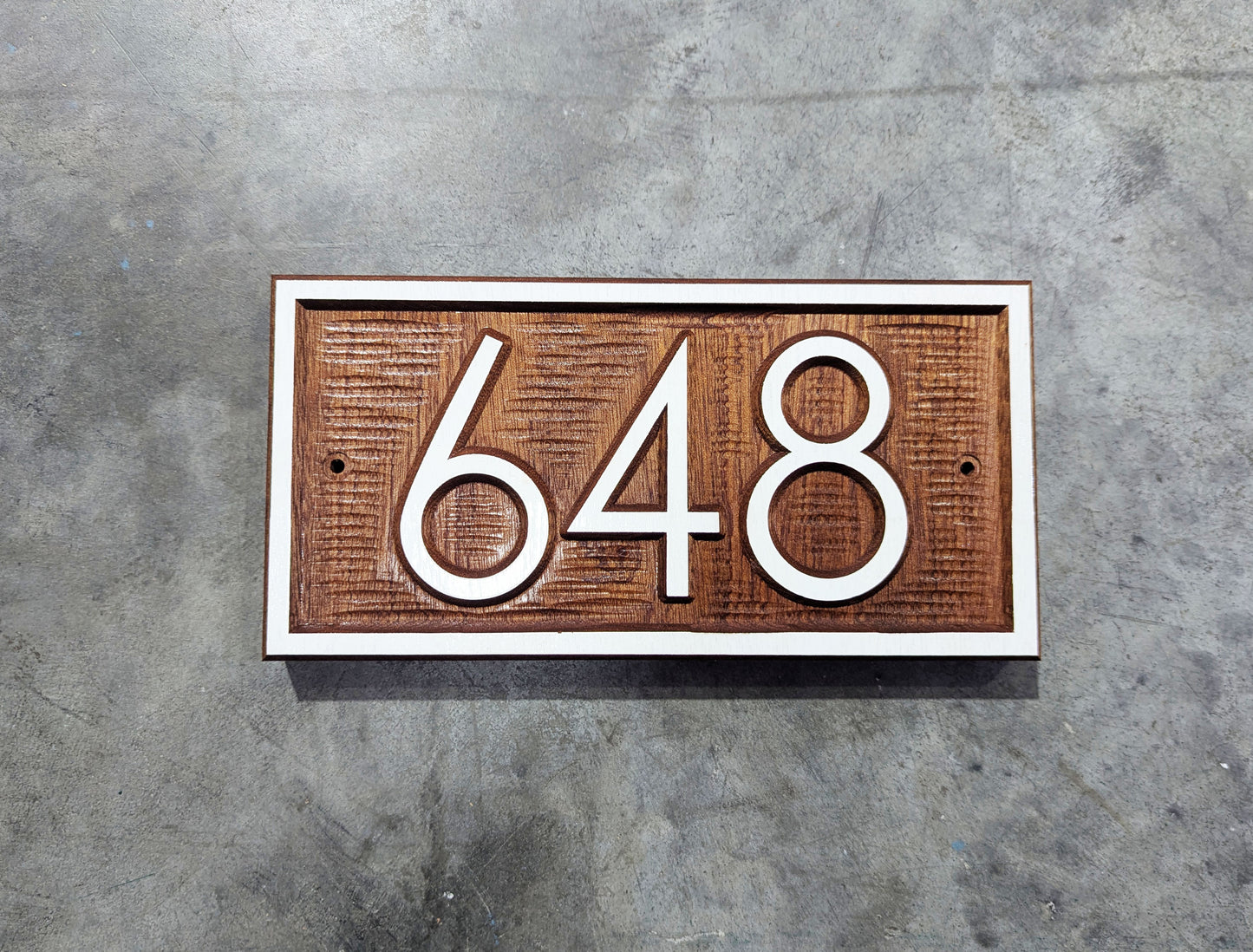Exotic wood House Number plaque