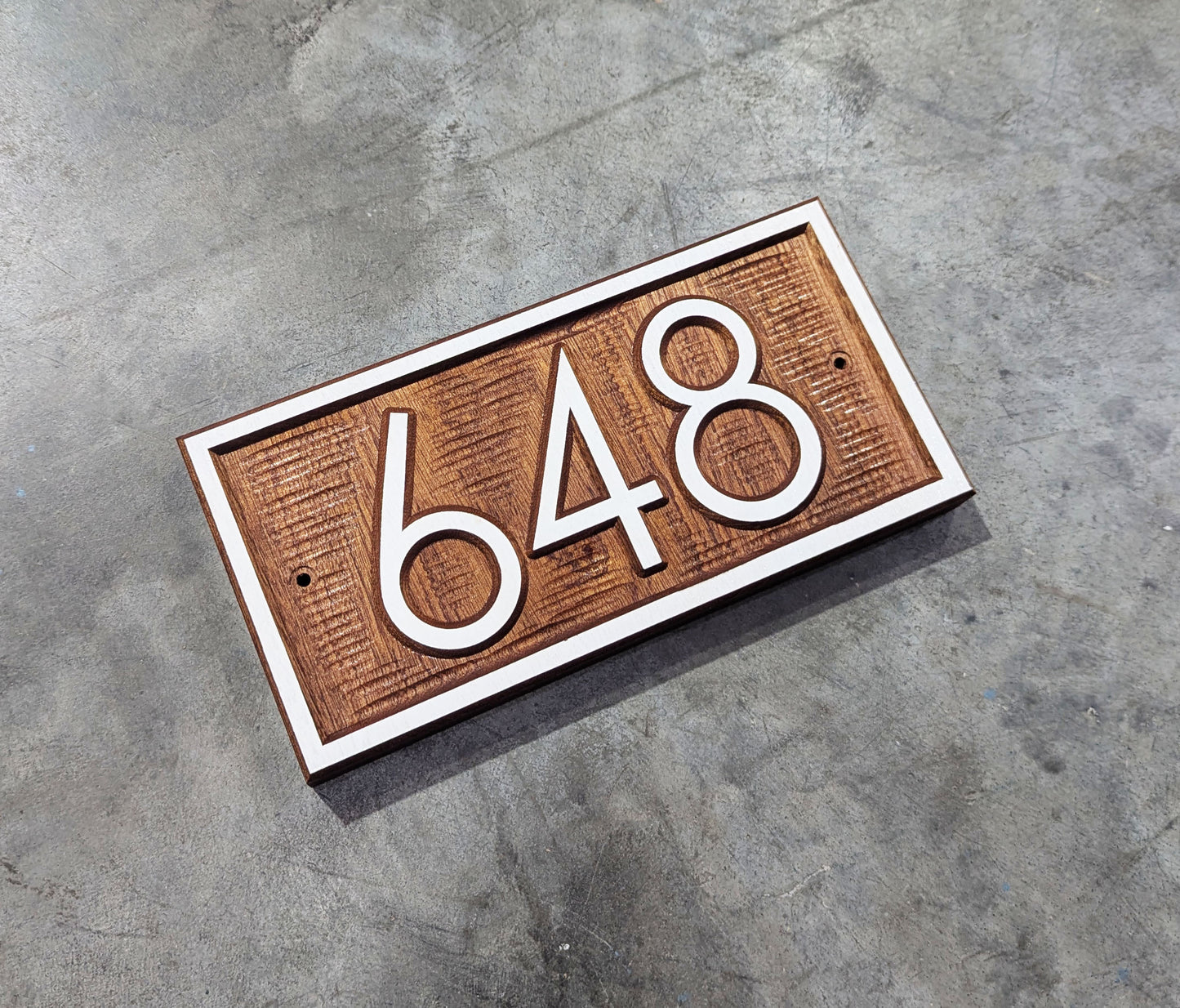 Exotic wood House Number plaque