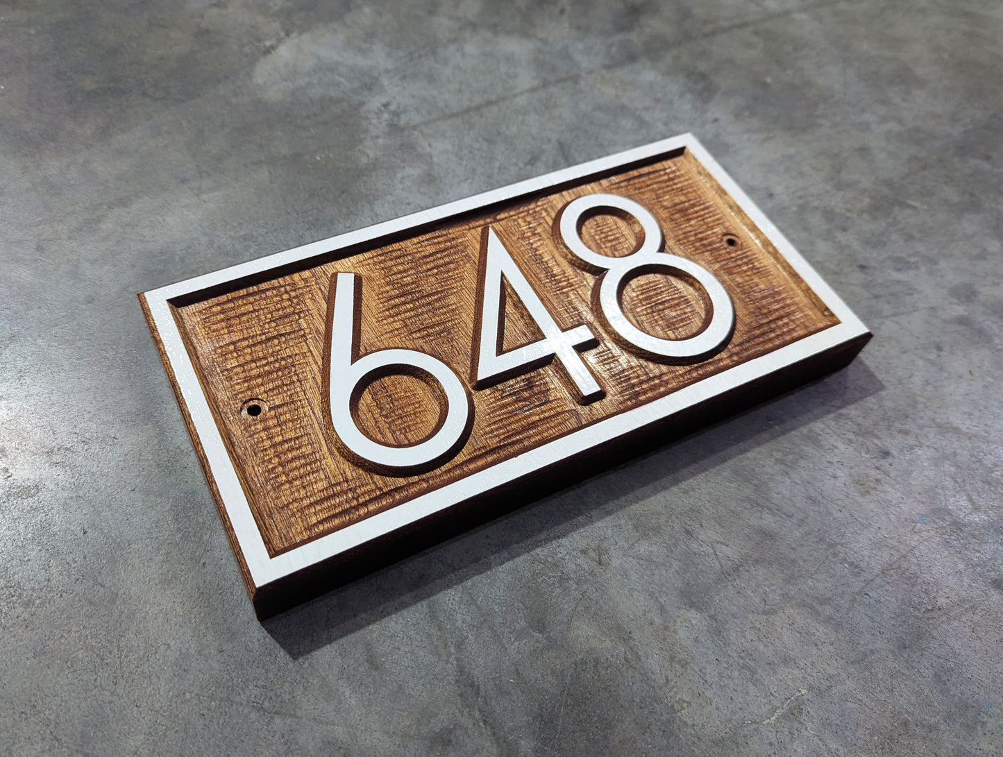 Exotic wood House Number plaque