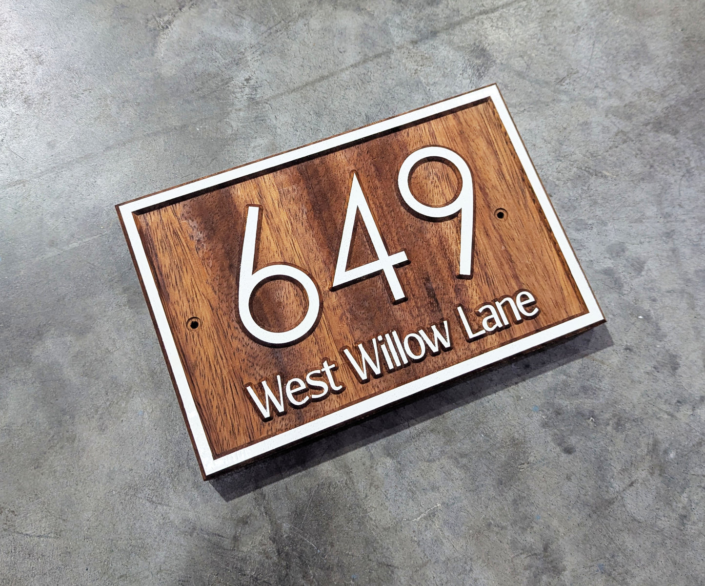 Exotic wood House Number plaque