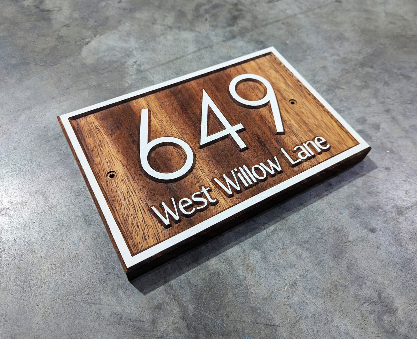 Exotic wood House Number plaque