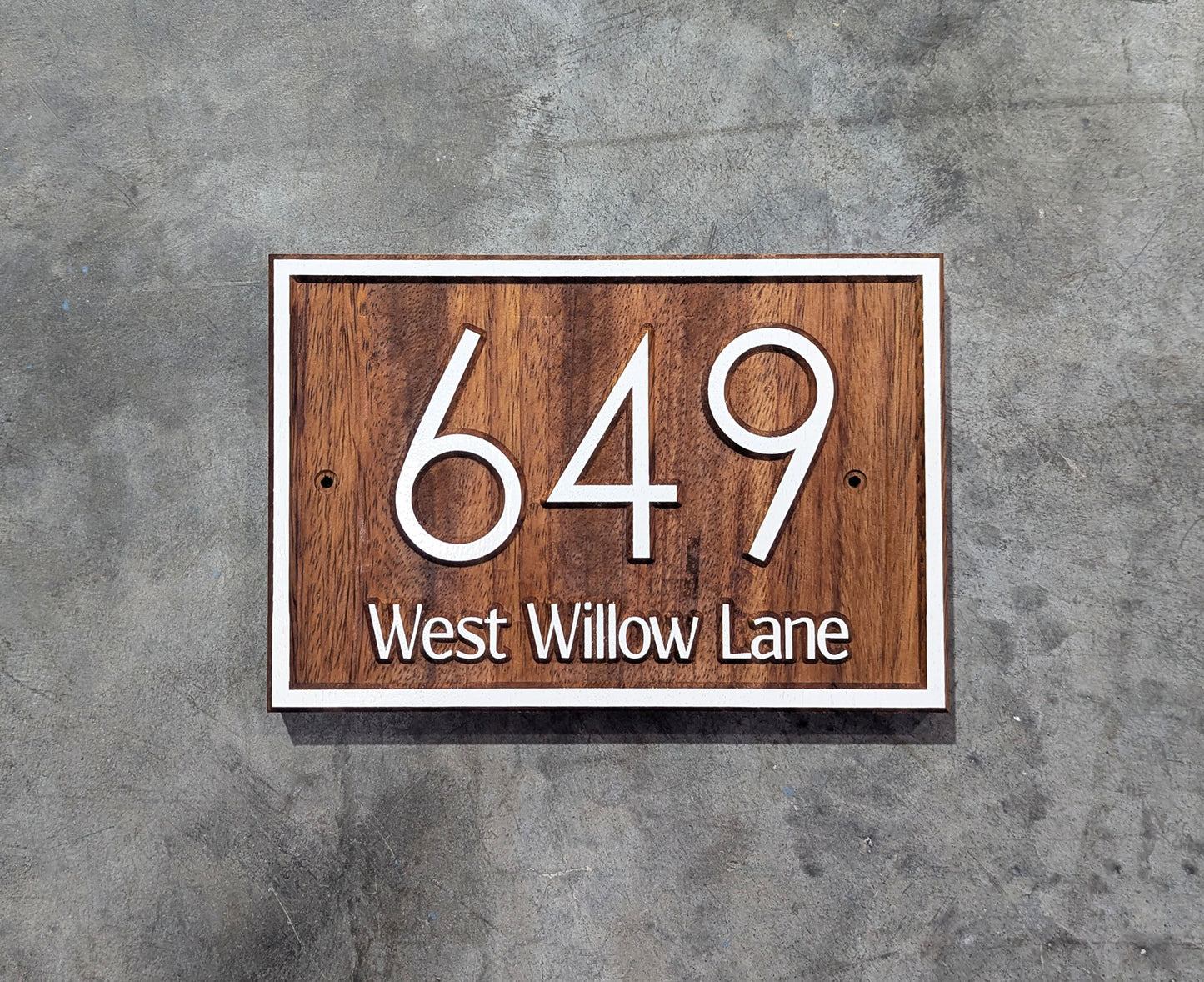 Exotic wood House Number plaque