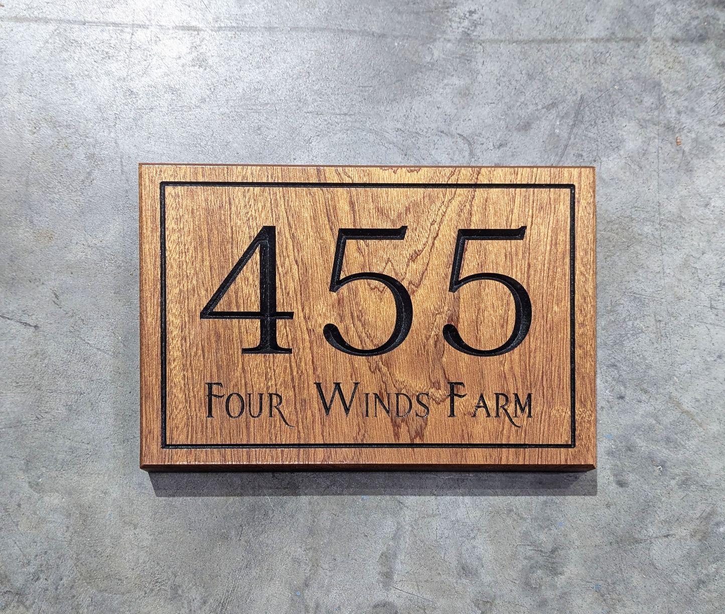 Exotic Hardwood House Number plaque