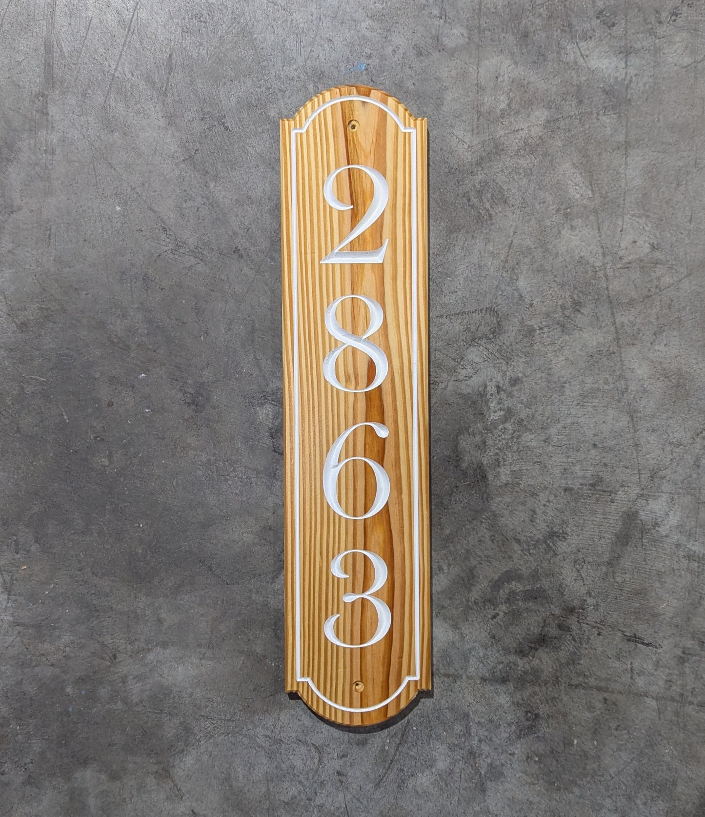 Vertical House Numbers White Pine