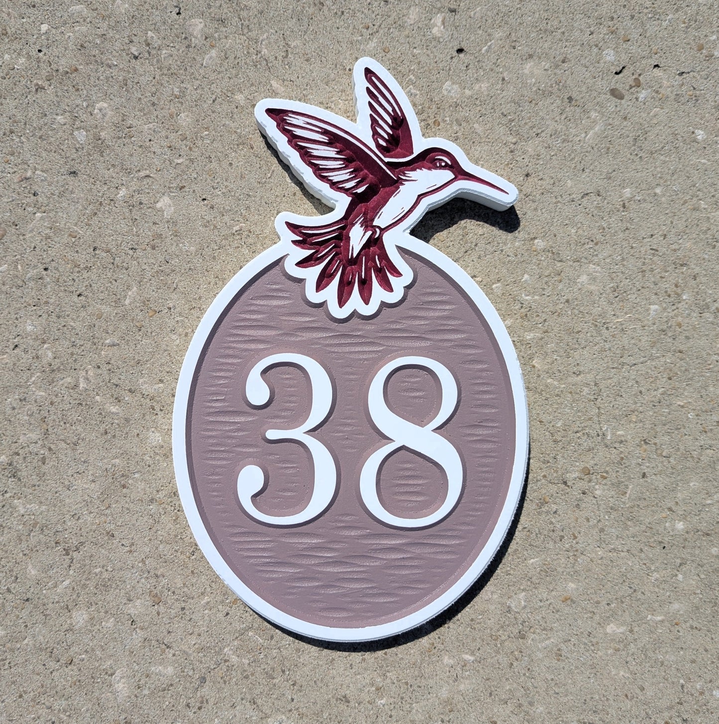 Hummingbird Number Plaque