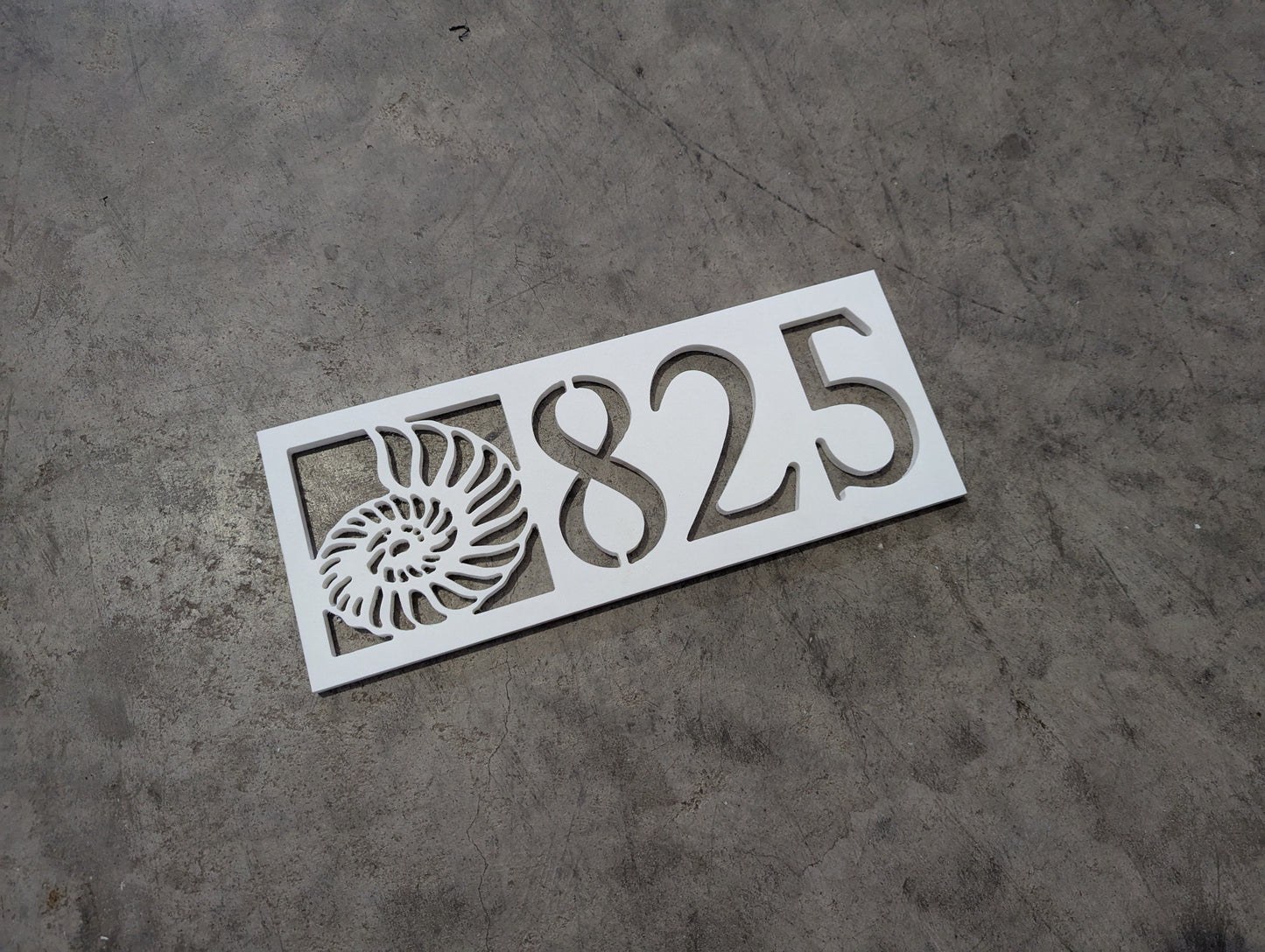 Cut thru House Numbers - Nautilus Shell