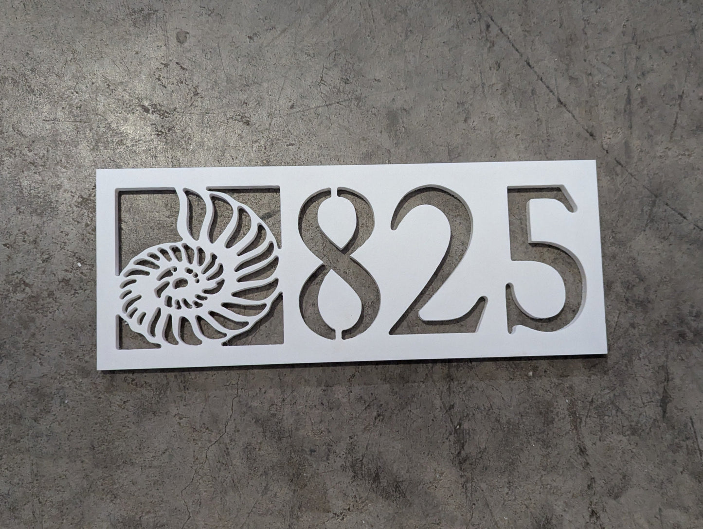 Cut thru House Numbers - Nautilus Shell