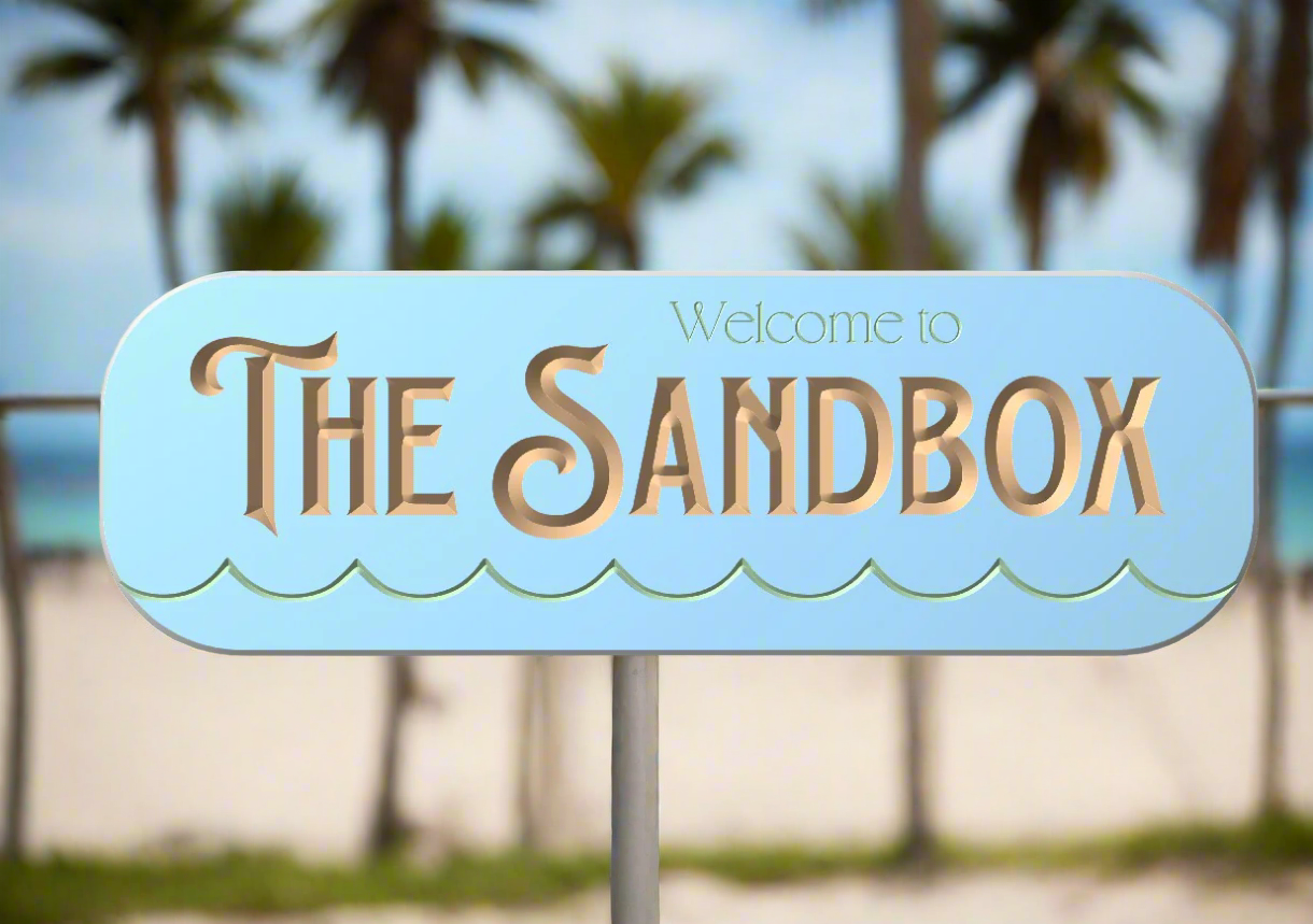 "The Sandbox" sign