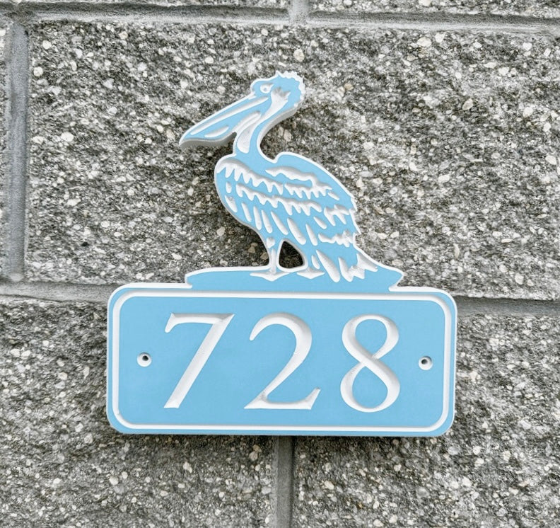 Large Pelican House Numbers