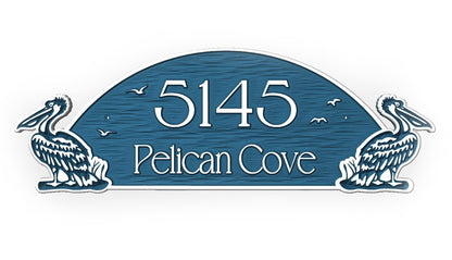 "Pelican Cove" With Pelican Design relief