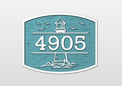 Lighthouse address plaque relief style
