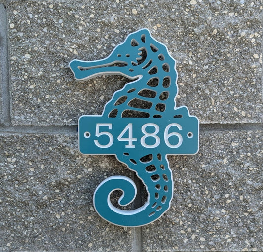 Large Seahorse House Numbers