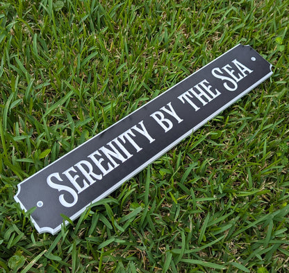 "Serenity by the sea" Quarter board sign