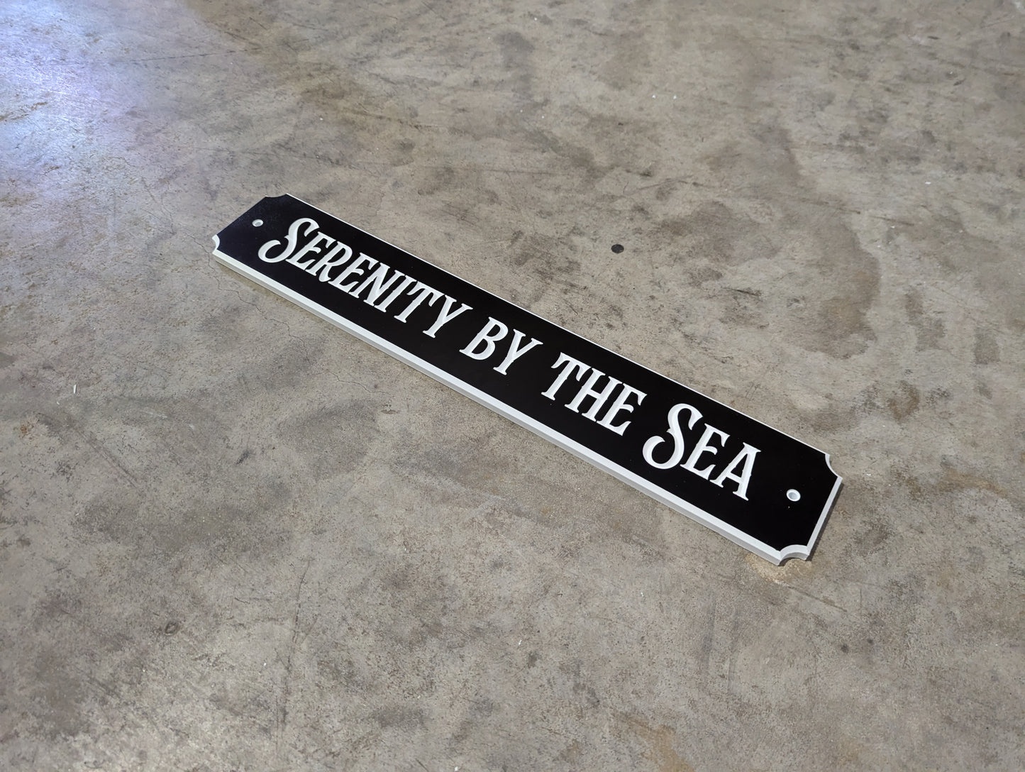 "Serenity by the sea" Quarter board sign