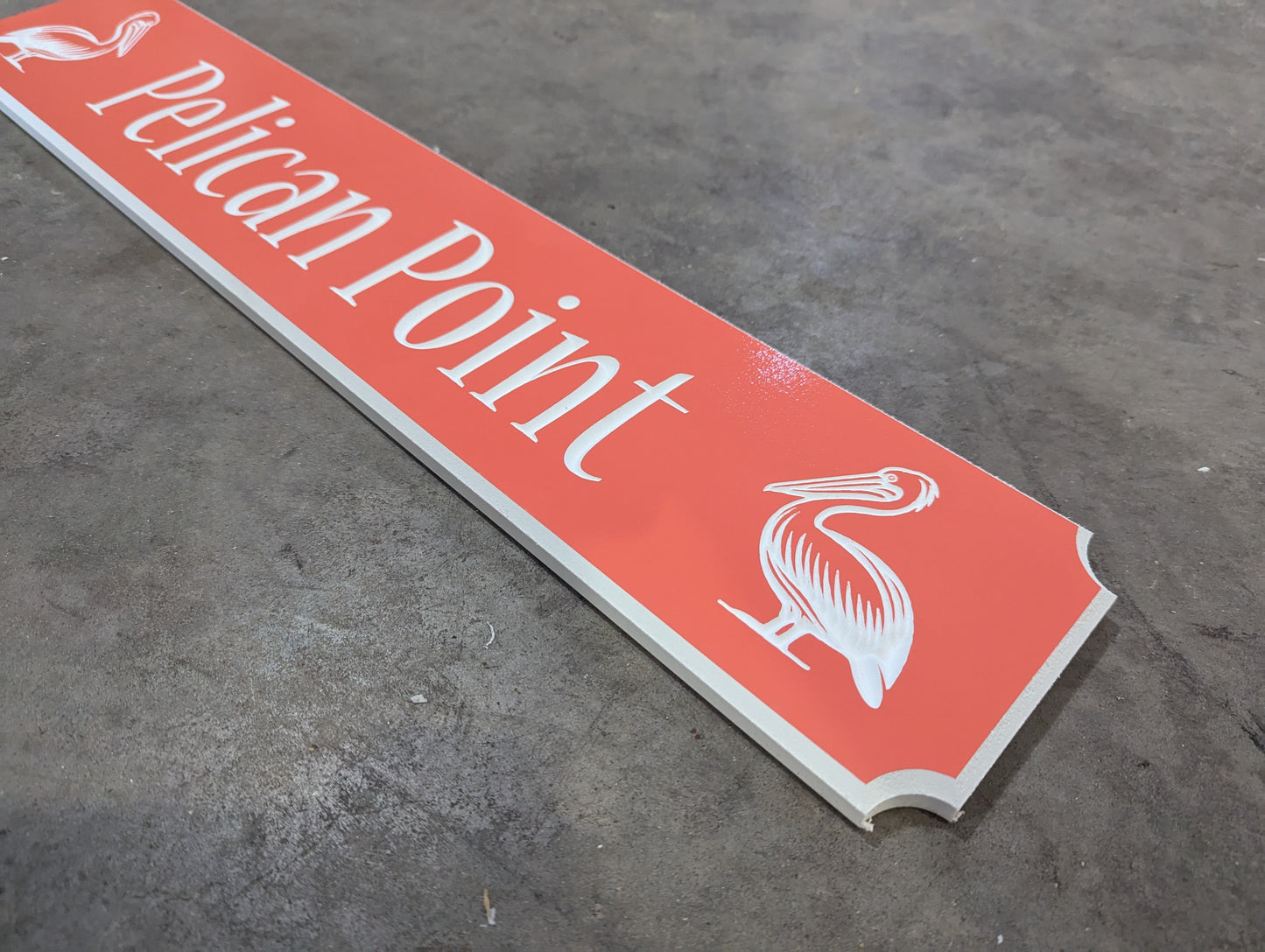 "Pelican Point" Quarter board sign