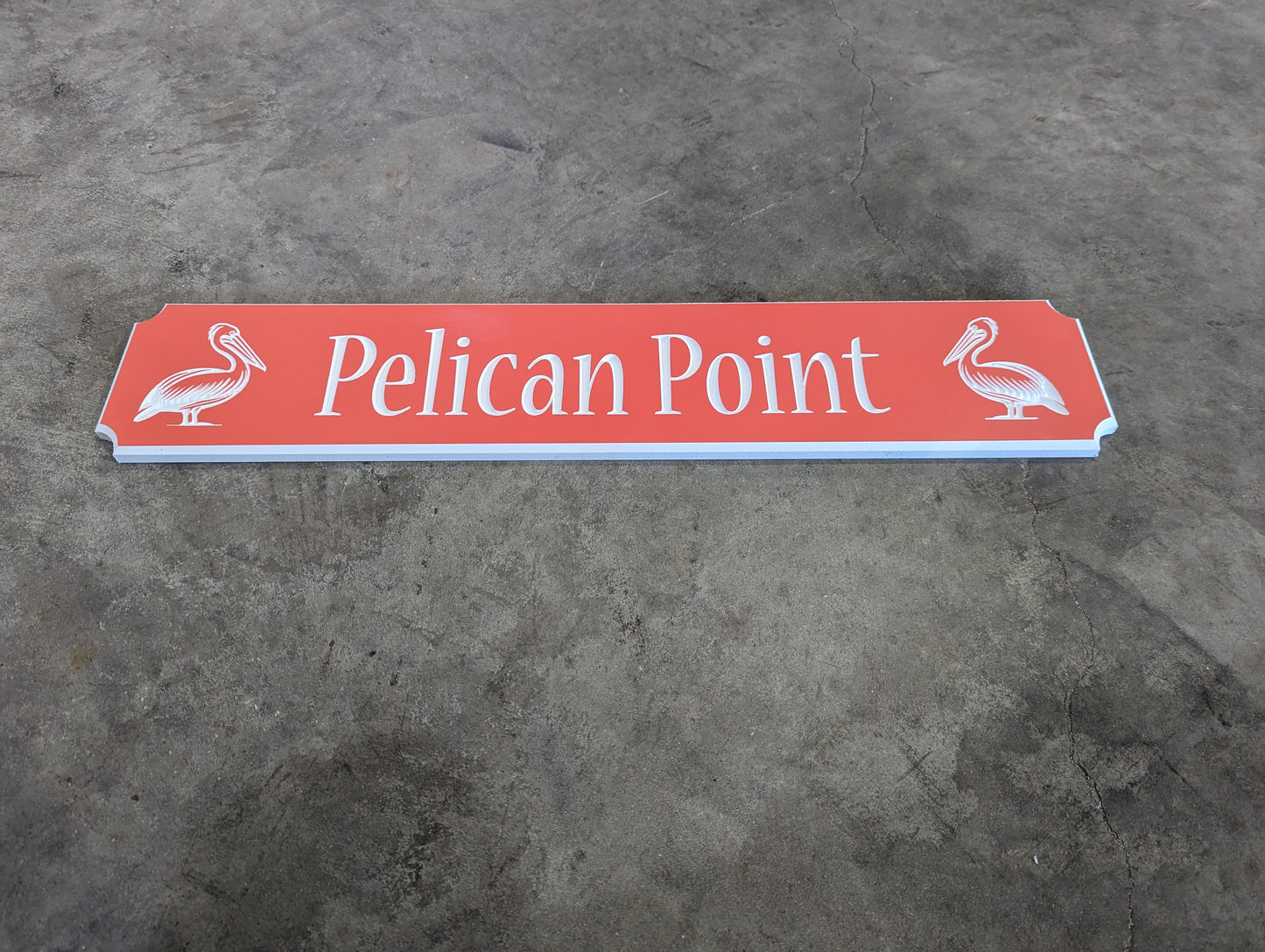 "Pelican Point" Quarter board sign