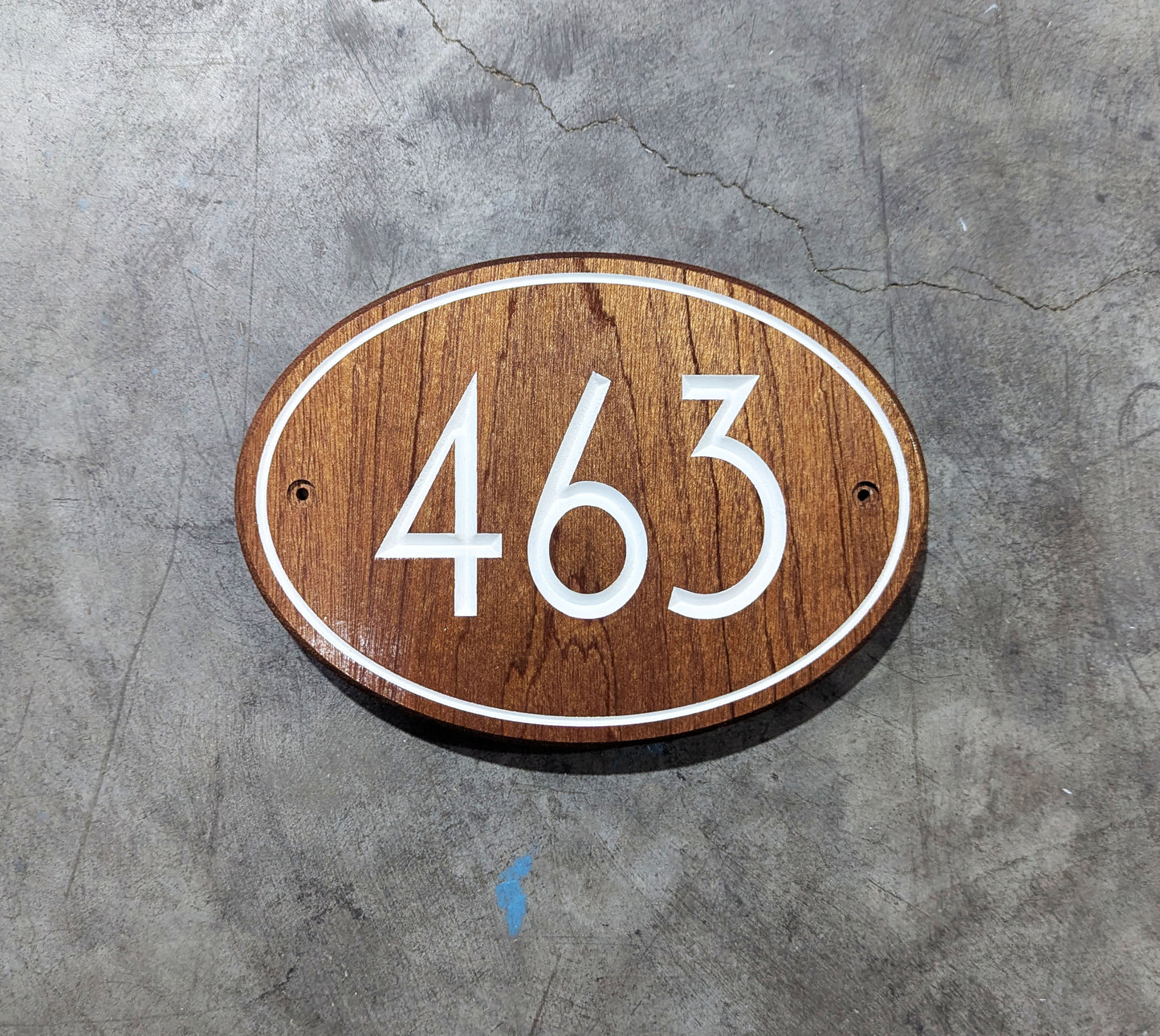 Hardwood Oval House Numbers