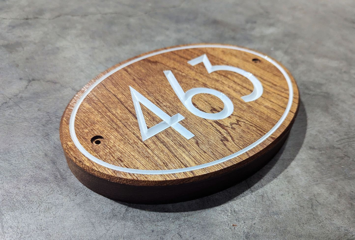 Hardwood Oval House Numbers