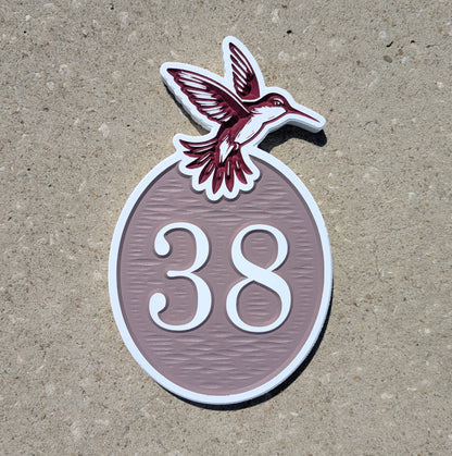 Hummingbird Number Plaque