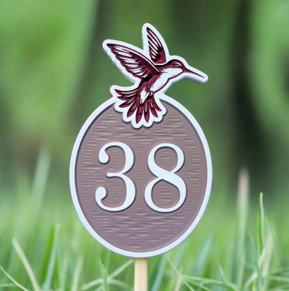 Hummingbird Number Plaque