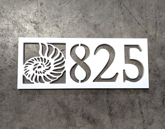 Cut thru House Numbers - Nautilus Shell