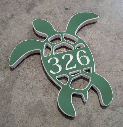 Turtle House Number plaque
