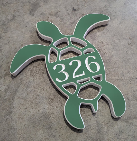 Turtle House Number plaque