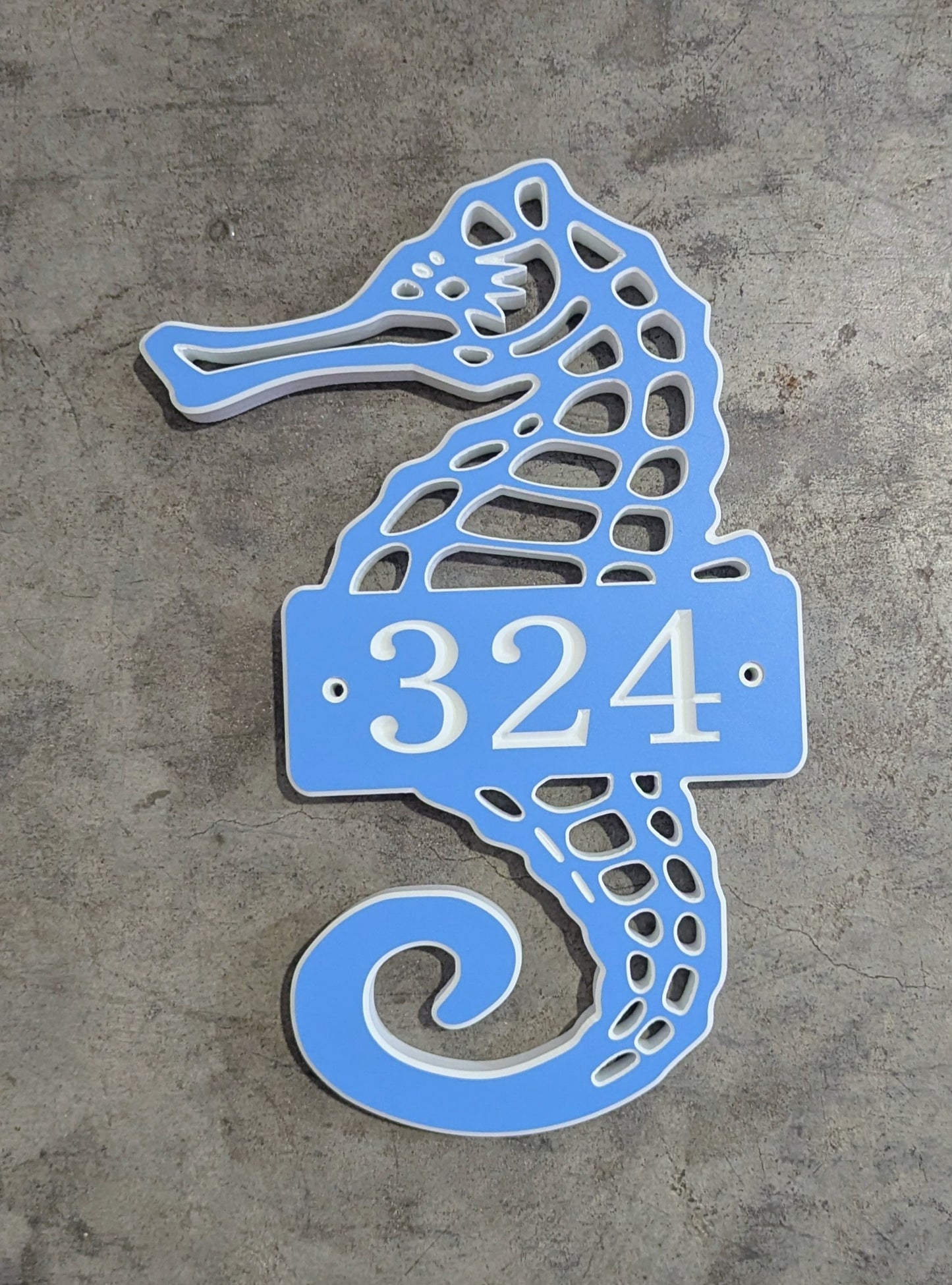 Large Seahorse House Numbers