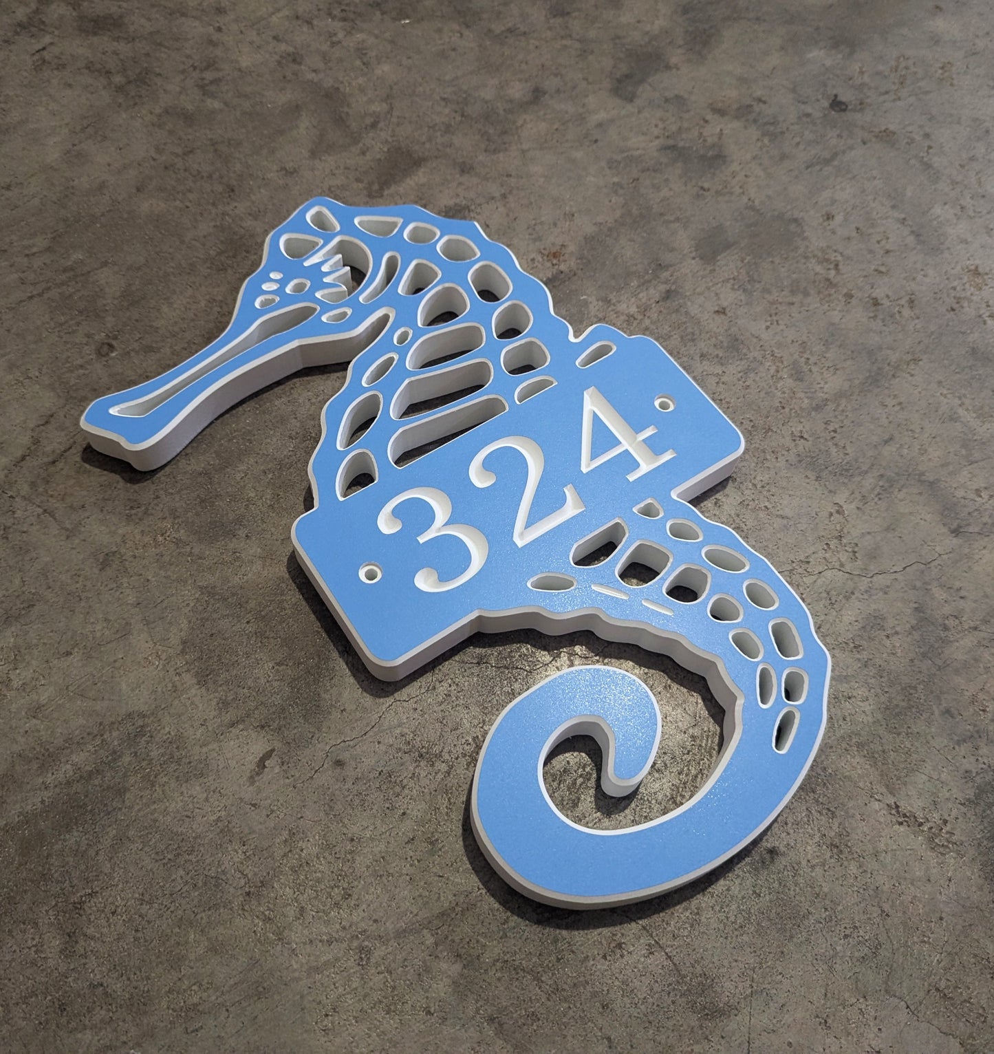 Large Seahorse House Numbers