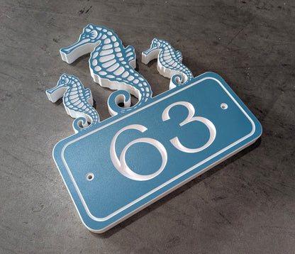 Large Seahorse Trio House Numbers