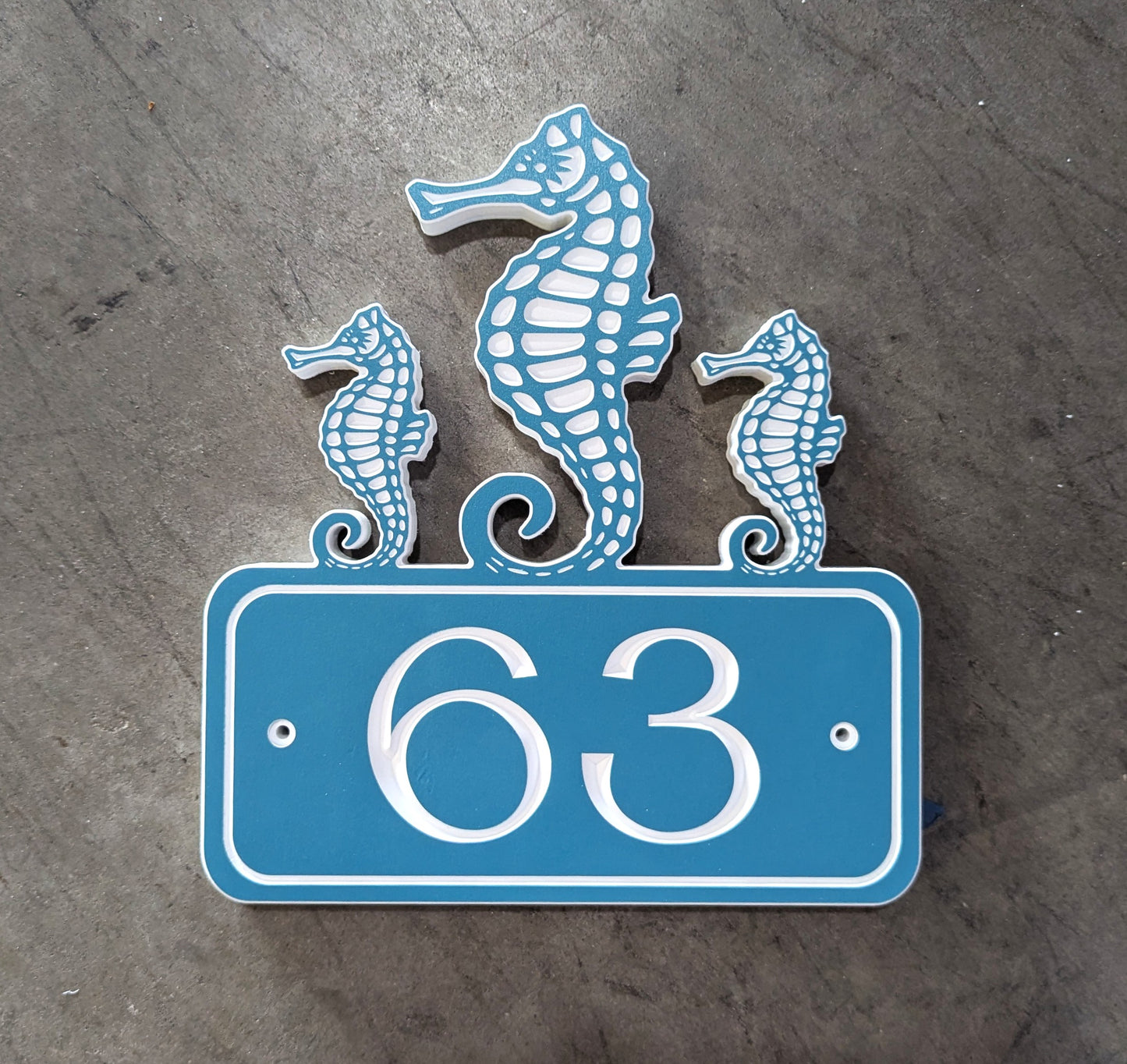 Large Seahorse Trio House Numbers