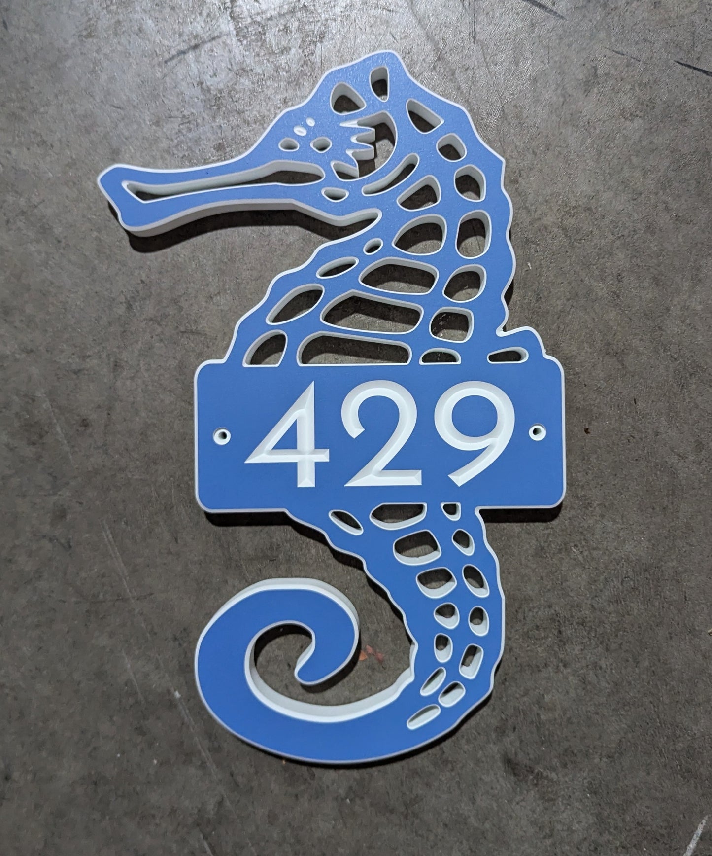 Large Seahorse House Numbers