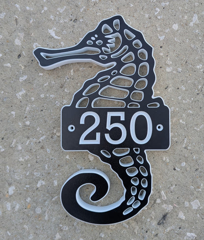 Large Seahorse House Numbers