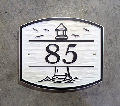 Lighthouse Design with Wave Top & Bottom