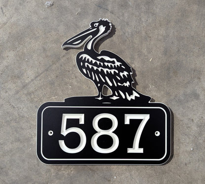 Large Pelican House Numbers