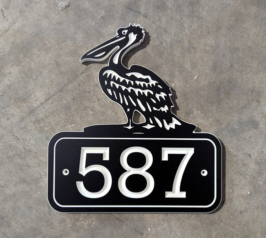Large Pelican House Numbers
