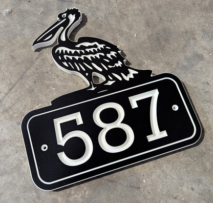 Large Pelican House Numbers