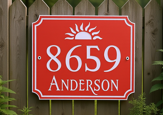 Sun Design with Cut Corners Rectangle Style