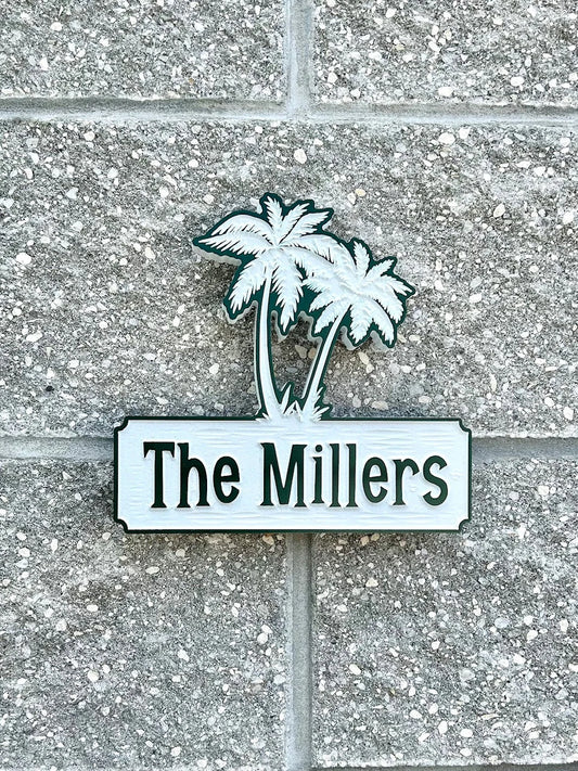 Custom Name Sign with Palm trees